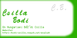 csilla bodi business card